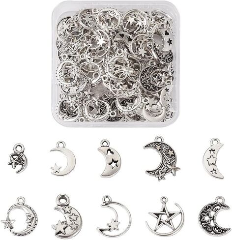 Pandahall 100pcs Tibetan Style Heart Alloy Pendants 9.5-18 x 9.5-17mm 10 Style Antique Silver Sweet Heart Charms for DIY Earring Bracelet Jewelry Making in Saudi Arabia