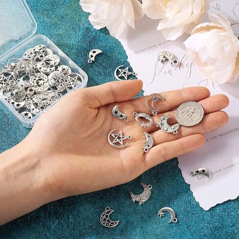 Pandahall 100pcs Tibetan Style Heart Alloy Pendants 9.5-18 x 9.5-17mm 10 Style Antique Silver Sweet Heart Charms for DIY Earring Bracelet Jewelry Making in Saudi Arabia