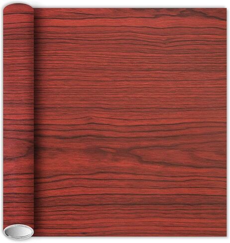 15.75 inch X 9.8 ft Wood Grain Tape, Self Adhesive Wood Tape for Furniture, Wood Grain Repair Tape for Doors,Tables,Chairs,Floors, Handmade Craft,DIY Projects(Wine Red) in Saudi Arabia