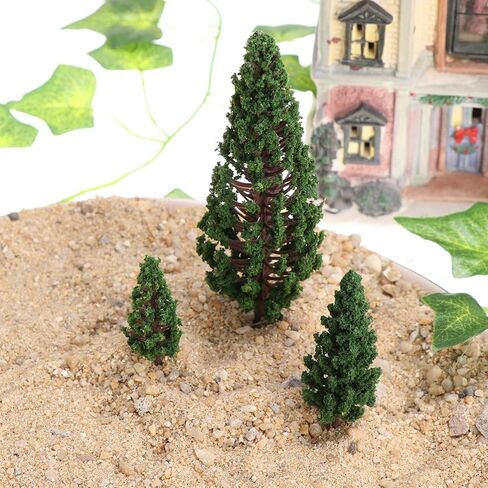 Gatuida 8Pcs Model Pine Cedar Trees Mini Mixed Model Tree Mini Forest Railroad Scenery Pine Trees Architecture Trees for DIY Scenery Landscape, 3.35-5.9in in Saudi Arabia