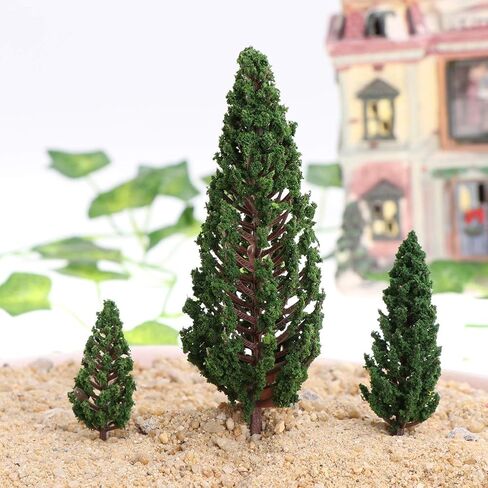 Gatuida 8Pcs Model Pine Cedar Trees Mini Mixed Model Tree Mini Forest Railroad Scenery Pine Trees Architecture Trees for DIY Scenery Landscape, 3.35-5.9in in Saudi Arabia