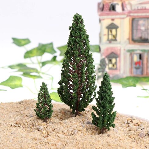 Gatuida 8Pcs Model Pine Cedar Trees Mini Mixed Model Tree Mini Forest Railroad Scenery Pine Trees Architecture Trees for DIY Scenery Landscape, 3.35-5.9in in Saudi Arabia