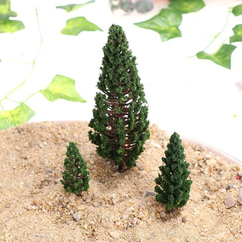 Gatuida 8Pcs Model Pine Cedar Trees Mini Mixed Model Tree Mini Forest Railroad Scenery Pine Trees Architecture Trees for DIY Scenery Landscape, 3.35-5.9in in Saudi Arabia