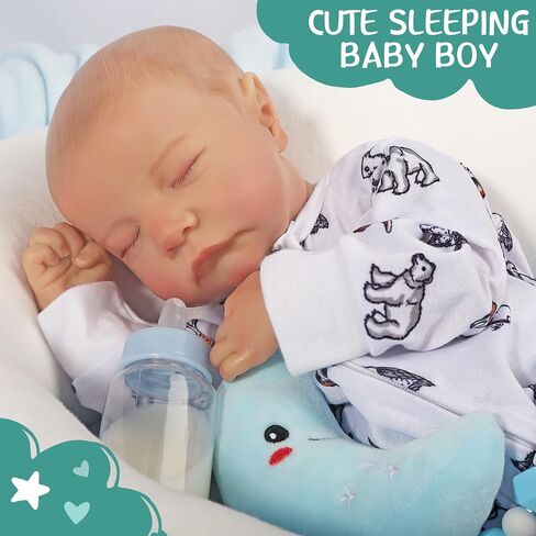 FANCCI Reborn Baby Dolls, 18Inch Cute Soft Vinyl Realistic-Newborn Baby Dolls Poseable Real Life Lifelike Baby Dolls w/Doll Accessories for 3+ Year Old in Saudi Arabia