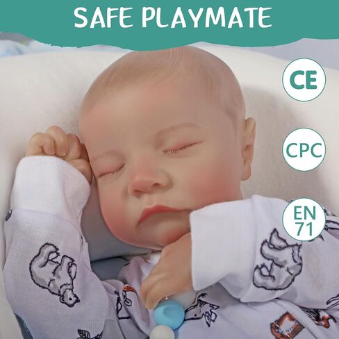 FANCCI Reborn Baby Dolls, 18Inch Cute Soft Vinyl Realistic-Newborn Baby Dolls Poseable Real Life Lifelike Baby Dolls w/Doll Accessories for 3+ Year Old in Saudi Arabia