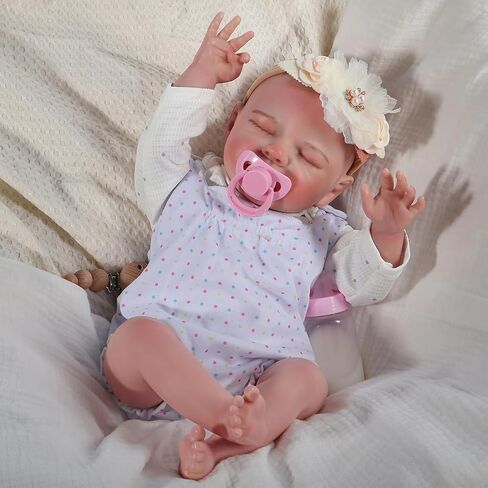 FANCCI Reborn Baby Dolls, 18Inch Cute Soft Vinyl Realistic-Newborn Baby Dolls Poseable Real Life Lifelike Baby Dolls w/Doll Accessories for 3+ Year Old in Saudi Arabia