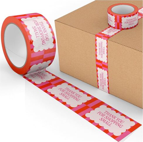 Thank You Packing Tape – Cute Printed Shipping Tape for Small Business, Cream & Blue Bubble Font – 1.88" x 110 Yards (330 Feet) Heavy-Duty Tape in Kuwait