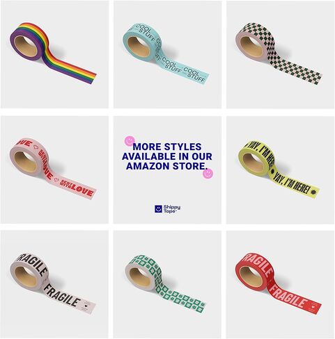 شكرًا لك على التسوق ، شريط التغليف والشحن الصغير Cloud Cloud الصغير للأعمال التجارية الصغيرة - شريط تغليف مطبوع ، 1.88 "× 110 ياردة (330 قدمًا) in Kuwait