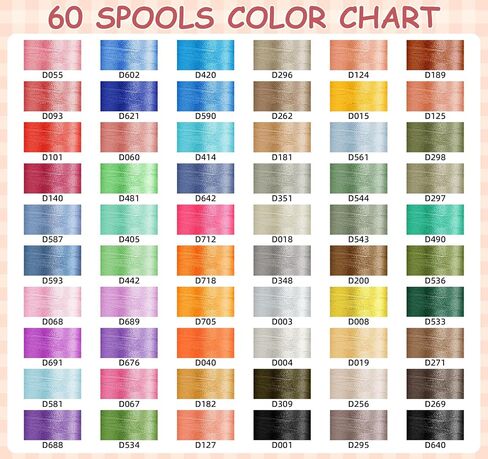 60 Spools Embroidery Machine Thread 500M (550Y), Sewing Thread Assortment with Clear Plastic Storage Box, Thread for Embroidery Sewing Machine in Saudi Arabia