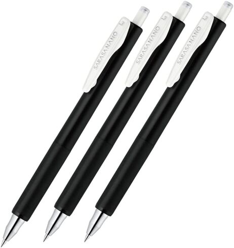 Zebra JJH72-BK3-AZ Sarasa Nano Gel Ballpoint Pen, 0.3mm, Set of 3, Black in Saudi Arabia