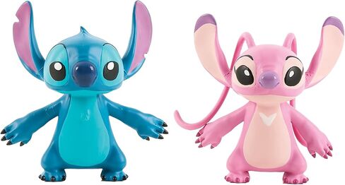 FleXfigs: Stitch & Angel - 2 Character Pack - Disney: Lilo & Stitch Articulated Action Figures, Flex It - Pose It!, Collectible Toy Miniatures, Kid 3+ in Kuwait