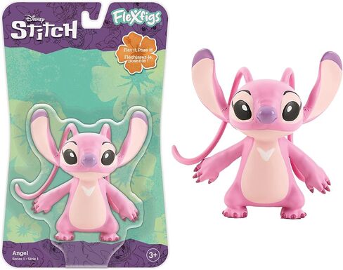 FleXfigs: Stitch & Angel - 2 Character Pack - Disney: Lilo & Stitch Articulated Action Figures, Flex It - Pose It!, Collectible Toy Miniatures, Kid 3+ in Kuwait