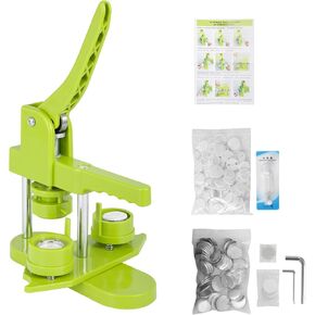 Button Maker Machine,1.25inch Button Maker 200Pcs Button Maker Press Machine Kit with Button Maker Supplies DIY Button Pin Maker Machine, for Kids DIY Gifts (Green, 32mm)