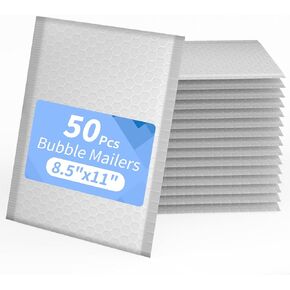 Bubble Mailers, 6x9 Waterproof Padded Envelopes - 50Pack Self Seal Bubble Envelopes, Shipping Envelopes for Small Business, Envelope Mailers for Jewelry Gifts, White