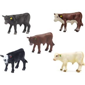 Little Buster Toys Calves Set - 5 Pack; Black Angus, Hereford, Red Angus, Black Baldy, and Charolais; Get All Your Calves in one Deal!