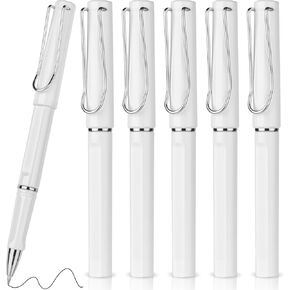 6 PCS Premium Ballpoint Pens, Waterproof Pens Ballpoint Smooth Writing Pens, 0.5 mm Fine Point Ink Pens, Comfort Grip For Journaling, Office & School (Black)