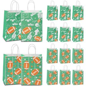 Motroce 16PCS Baseball Party Favor Paper Bags, Baseball Gift Bags, Baseball Themed Party Gift Bags with Handles, Baseball Games Day Sports Goody Bags Candy Bags Snack Bags for Birthday Party Supplies