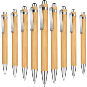 Outus Bamboo Wooden Retractable Ballpoint Pen Black Ink 1 mm Pens Refills Products Set for Gifts Writing Office School Supplies(24 Pieces)