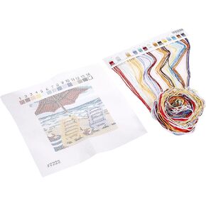 Dimensions 07223 Needlepoint Kit, Beach Side View Needlepoint Set, 5" W x 5" H