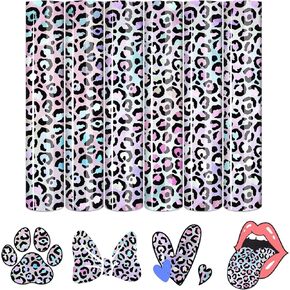 Tintnut Leopard HTV Heat Transfer Vinyl - 10 Sheets 12 X 10 Inches Cheetah Heat Transfer Vinyl Safari HTV Animal Printed Iron On Vinyl for T-Shirts Compatible with Cricut Or Silhoutte Cameo