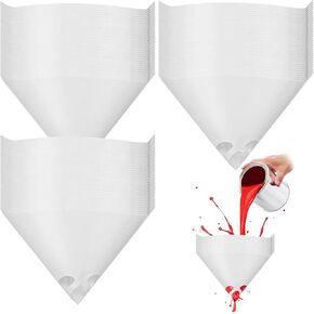500 Pcs Paint Strainers Disposable Paint Filter Resin Filter Cone Paint Filter Screen with 149 Micro Flow Nylon Mesh for Automotive Spray Guns Paint Art Crafts Painting Projects