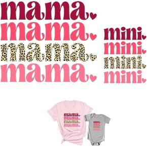 2Pcs Mama and Mini Iron On Transfer DIY Patches for Mum and Daughter