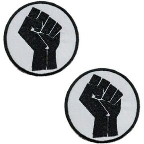 2 Pcs Black Fist Patch Iron On Badge Embroidered On Sew 0n Patch Badge Decorative Patches