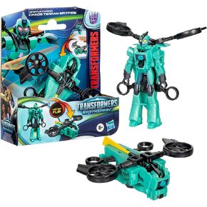 Transformers EarthSpark 1-Step Flip Changer Chaos Terran Spitfire, 4-Inch Converting Robot Action Figure, Interactive Toys for Boys and Girls 6 and Up