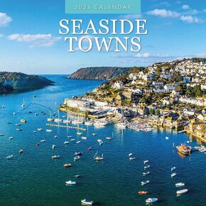 Red Robin 2025 Seaside Towns Monthly Wall Calendar | 12" x 24" Open | Premium Thick & Sturdy Paper | Hangable 12 Month Calendar | Plastic Free | 4 Month Transition Page for 2024