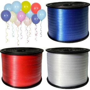 Ribbon,3 Roll,100 Yard Patriotic Curling Ribbon for Crafts, Balloon Ribbon, Crimped 3/16"" Ribbon for Gift Wrapping, Florist Flower, LACRIBS3