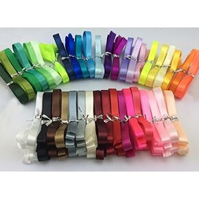 Solid Color Satin Ribbon 40 Colors 1/2" X 2 Yard Each Total 80 Yds Per Package …