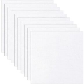 10 Pieces Embroidery Linen Squares Embroidery Cloth Fabric Cotton White Canvas Fabric, 7.9 Inch Cross Stitch Fabric Cotton for Embroidery Handmade Needlework DIY Clothing Crafts Flower Pot Decoration