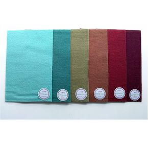 Sue Spargo 1/64 Cuts of Merino Wool Fabric, Pack of Six Colors- Nature