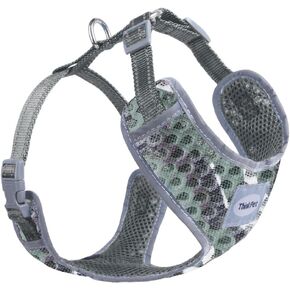 ThinkPet Reflective Breathable Soft Air Mesh No Pull Puppy Choke Free Over Head Vest Ventilation Harness for Puppy Small Medium Dogs and Cats(XXS,Green)