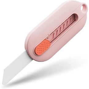 SafeX Ceramic Box Cutter Cute Min Replaceable Blade Cardboard Cutter Safety Box Opener Tool Perfect for DIY,Work (Blue)