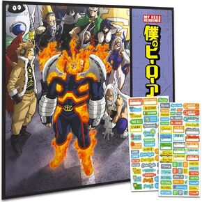 My Hero Academia Calendar 2025 - Deluxe 2025 My Hero Academia Wall Calendar Bundle with Over 100 Calendar Stickers (My Hero Academia Anime Gifts, Office Supplies)