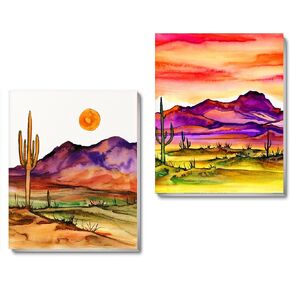 2 Pack Framed Paint by Numbers Kit for Adults, Adult Paint by Number Kits on Canvas, Acrylic Easy Paint by Numbers Framed, Paint by Numbers Kits Oil Painting Kits Arts and Crafts for Adults 8x12inch