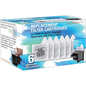 Koller Products XS 6-Pack Filter Cartridges, Replacement Cartridge for Koller Products Fish Tanks