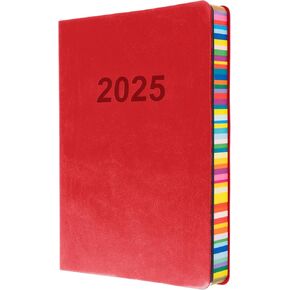 Collins Edge Rainbow 2025 Diary - A5 Day to Page Planner (with Appointments) - Red - (ED151.U15-25) - Daily Planner with Soft Touch Covers and Coloured Page Edges in Kuwait