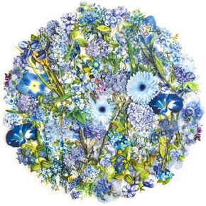 Yoksas Nature Blue Flower Plants Stickers - 100 Pcs Aesthetic Clear Floral Stickers for Scrapbooking, Journaling, Retro Art, Resin Crafts