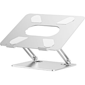 BoYata Laptop Stand, Laptop Holder, Multi-Angle Stand with Heat-Vent, Adjustable Notebook Stand for Laptop up to 17 inches-Silver