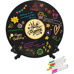 Farewell Guest Book Alternatives Signature Vinyl Record Decorations，Going Away Party Decorations Supplies Congrats Retirement Gifts for Woman Men，We Will Miss You Card Board Poster (Farewell)