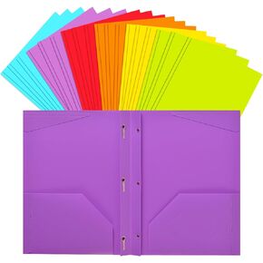 مجلدات بلاستيكية شديدة التحمل مع جيوب وشوك - 18 حزمة ، 3 مجلدات شوكة مع جيوب وفتحة البطاقة ، ألوان متنوعة مجلدات الجيب مع الشق لورق حجم الرسالة in Kuwait