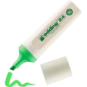 Edding 24 Ecoline Highlighter - Lightgreen - 1 Tightlighter - إزميل NIP 2-5 مم - للحصول على علامات سريعة وسهلة وتسليط الضوء على النصوص والملاحظات - قابلة لإعادة الملء ، مصنوعة من مواد قابلة لإعادة التدوير in Kuwait
