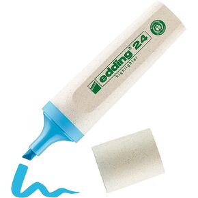 Edding 24 Ecoline Highlighter - Lightgreen - 1 Tightlighter - إزميل NIP 2-5 مم - للحصول على علامات سريعة وسهلة وتسليط الضوء على النصوص والملاحظات - قابلة لإعادة الملء ، مصنوعة من مواد قابلة لإعادة التدوير