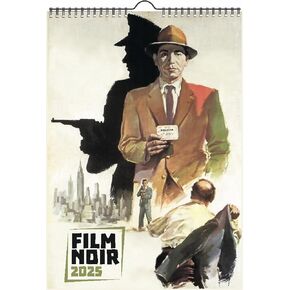 2025 Wall Calendar [12 pages 8"x12"] Film Noir Hardboiled Detective Vintage Movie Posters