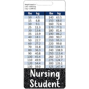 Plifal Nursing Student Badge Buddy Card Holder Nursing Accessories Black Vertical ID Name Identification Tags Nurse Work Items W Height & Weight Conversion Charts