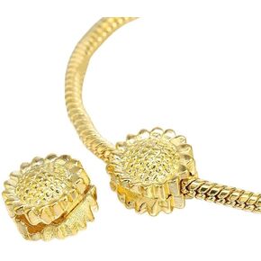 RUBYCA 40pcs Mix Lot of Gold Color Clip Lock Stopper Clasp Beads DIY fit European Charm Bracelet