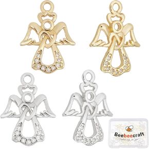 Beebeecraft 12Pcs 3 Style 18K Gold Plated Sun Moon Star Charms Cubic Zirconia Jewellery Making Findings with Jump Ring for DIY Bracelet Necklace Earring Making