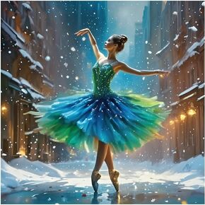 hill froeistung Diamond Painting Kits for Adults, Women in Snow Diamond Art Kits for Beginners, 5D DIY Round Full Drill Diamond Dot Gem Art Craft for Home Decor Gift 12x12inch